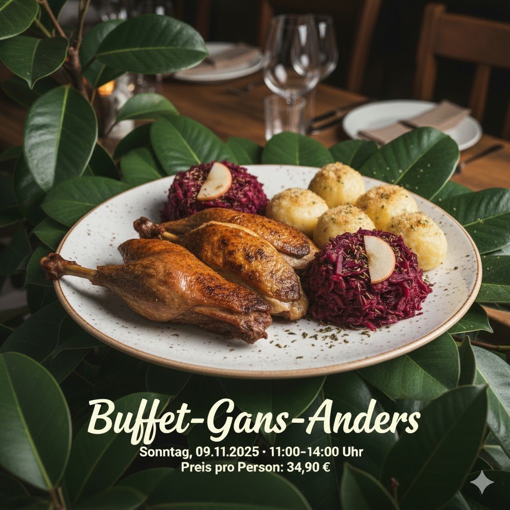buffet-gans-anders, gans, rotkohl, klöße, buffet